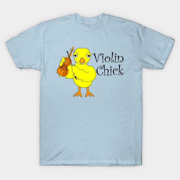 Violin Chick Text T-Shirt by Barthol Graphics